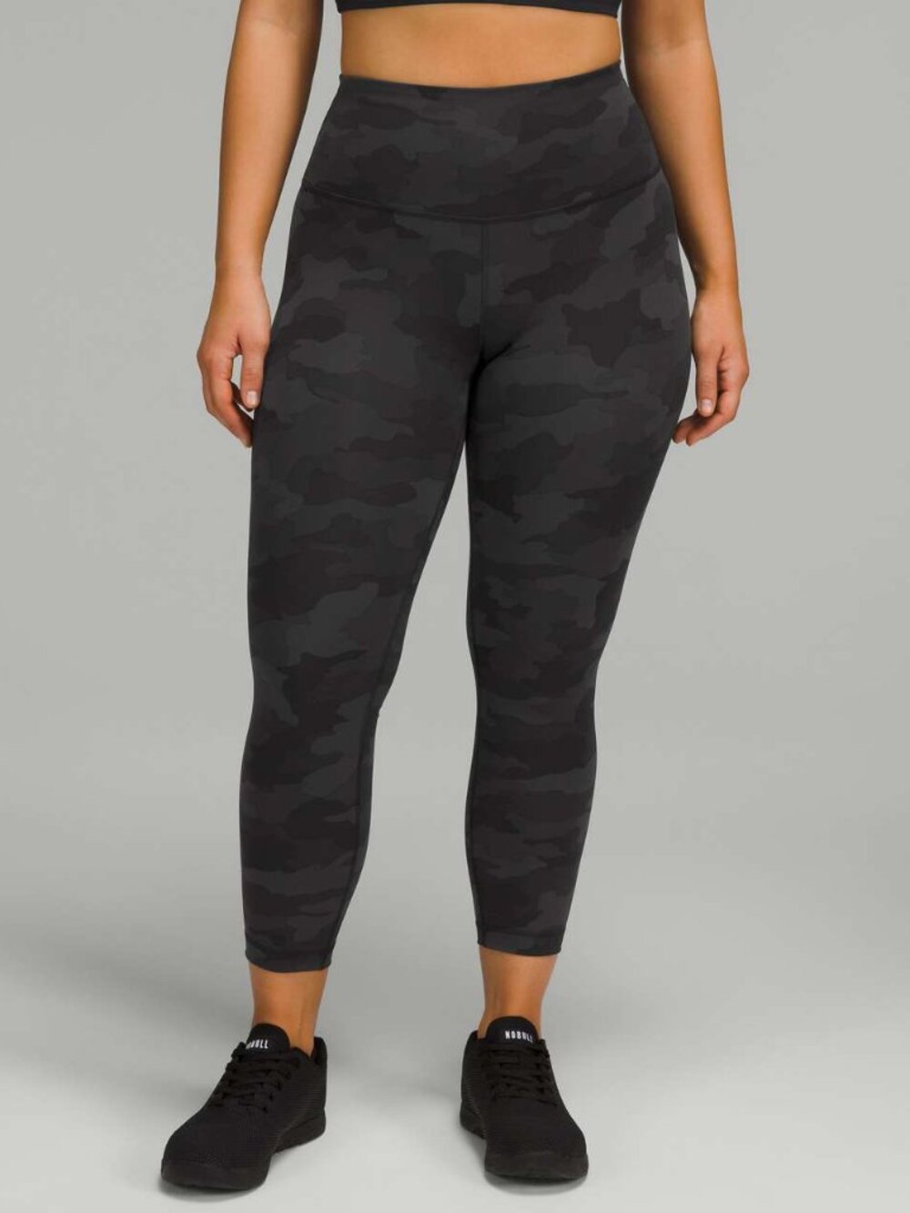 Lululemon Women's Wunder Train Contour Fit High-Rise Crop - Black Camo